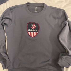 USA Volleyball Adidas Crewneck Medium Gray. Like New